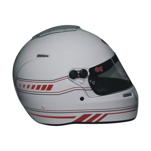 bandit sa snell motorcycle helmet G-FORCE 14102XXLW2 Helmet, Nighthawk Graphics SA2020, 2XL, White/Red
